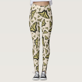 Leggings Mariposas de cereal de cola de cereal amarillo del
