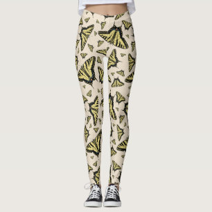 Leggings Mariposas de cereal de cola de cereal amarillo del