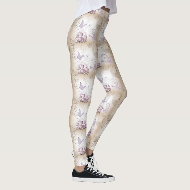 Leggings Mariposas de Lavanda, Esfuerzos Musicales y Reloje (Derecha)