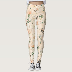 Leggings Mariposas de Melocotón Floral