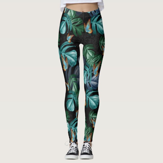 Leggings Mariposas de paraídas/salpicaduras de turquesa tro (Anverso)