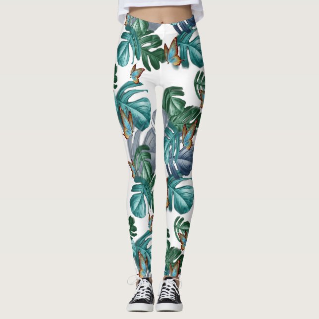 Leggings Mariposas de paraídas/salpicaduras de turquesa tro (Anverso)