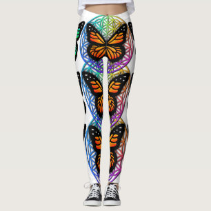 Leggings Mariposas elegantes y coloridas flores de vida