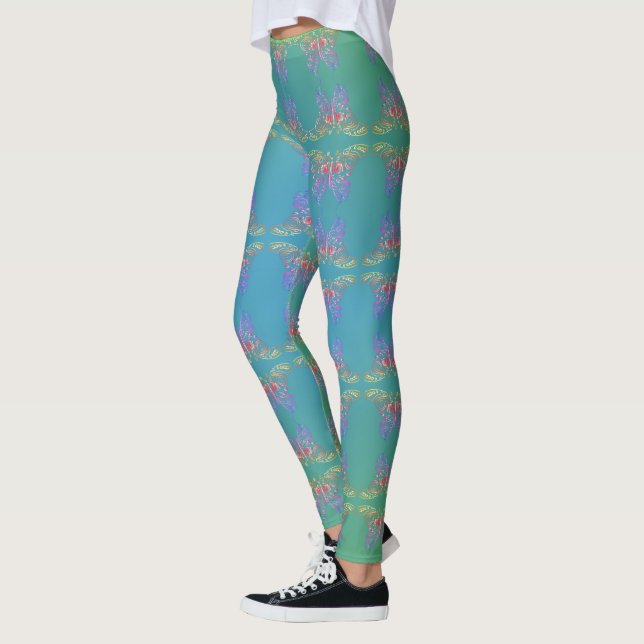 Leggings Mariposas en aguas azul oxidado (Izquierda)