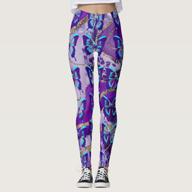 Leggings Mariposas en Morado (Anverso)