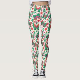 Leggings Mariposas, Flores y Hojas