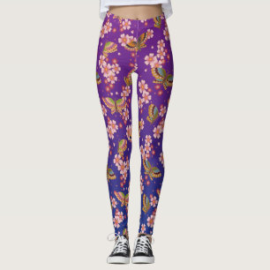 Leggings Mariposas japonesas en medio de la ducha Sakura Pu