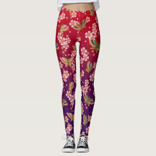 Leggings Mariposas japonesas en medio de la ducha Sakura Ro
