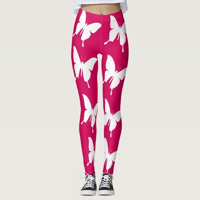 Leggings Mariposas monarcas rosadas (Anverso)