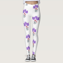Leggings Mariposas moradas y flores