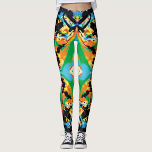 Leggings Mariposas nocturnas amarillas, azules, negras