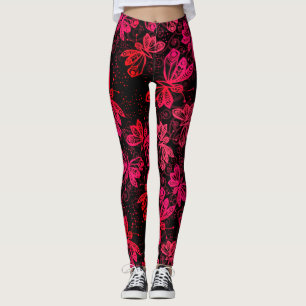 Leggings Mariposas Rojas Brillantes