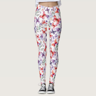 Leggings Mariposas Rojas Purpura