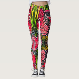 Leggings Mariposas rojas vibrantes