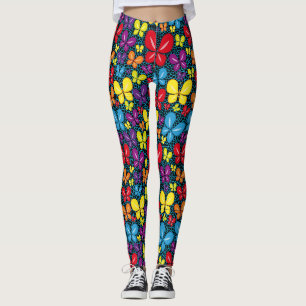 Leggings Mariposas sobre el agua . BFYOW01. Fondo negro
