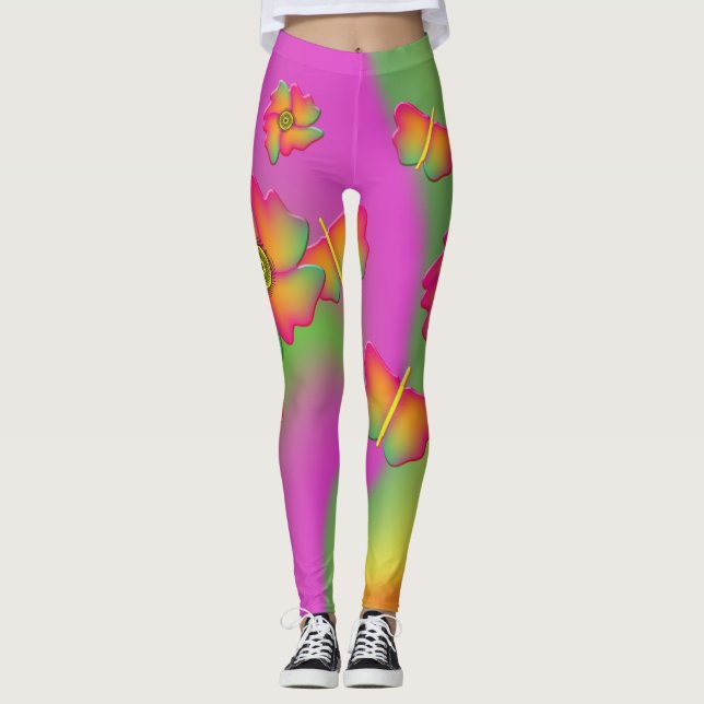 Leggings Mariposas y flores (Anverso)