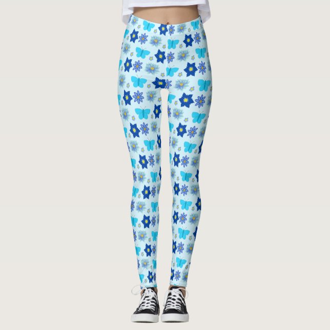 Leggings Mariposas y flores Blue Baby Boy (Anverso)
