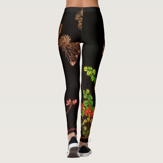 LEGGINGS MARIPOSAS Y FLORES JAPONESES IMPRESOS (Reverso)