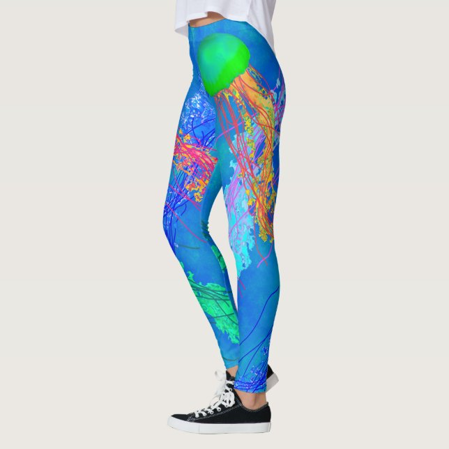 Leggings Mariscos en azul - Piernas (Izquierda)