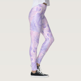 Leggings Mármol abstracto de acuarela rosa y púrpura pastel