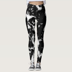 Leggings Mármol abstracto del Grunge - Collectio blanco y