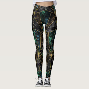 Leggings Mármol Art Deco: Lujo malaquita