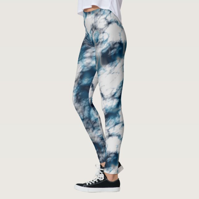 Leggings Mármol azul y blanco (Izquierda)