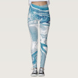 Leggings Mármol blanco y azul moderno<br><div class="desc">Las leggings modernas y únicas cuentan con impresiones falsas de mármol azul y blanco. Hay otros colores disponibles.</div>