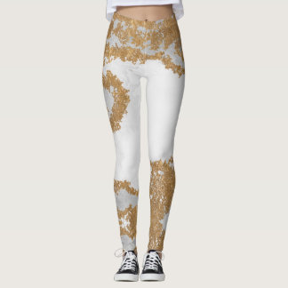 Leggings Mármol blanco y dorado