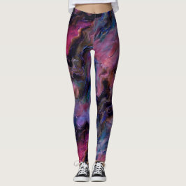 Leggings Mármol cósmico rosa morado