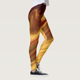 Leggings Mármol de Borgoña y Oro