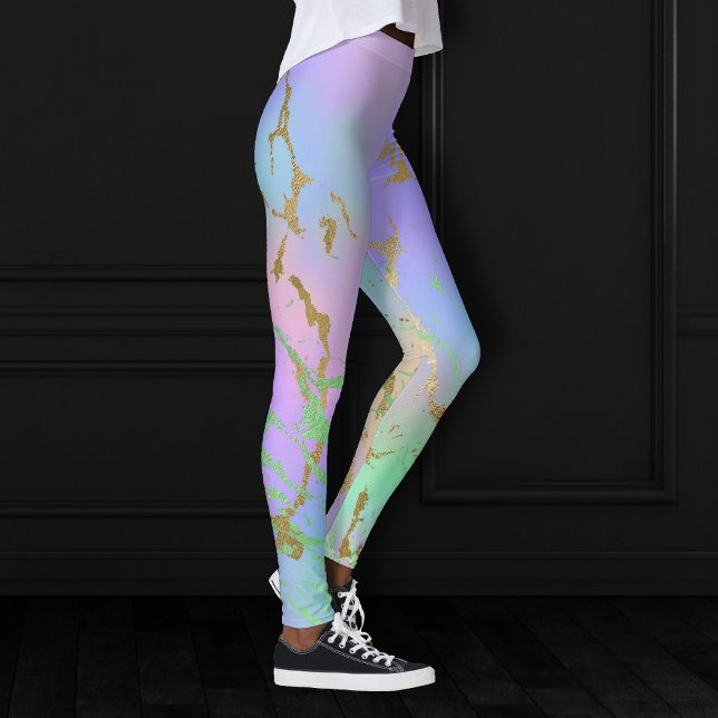 Leggings Mármol del Milenio | Jugador Pastel Arcoiris Ombre (Subido por el creador)
