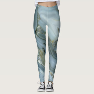 Leggings Mármol gris azul con bolsa de tracción de vena dor