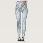 Leggings Mármol Mínimo Resumen Azul gris plateado<br><div class="desc">Elegante y único,  las leggings de moda proyectadas de acuerdo a las tendencias actuales de diseño. Convierte formas de caracol para el cuerpo</div>