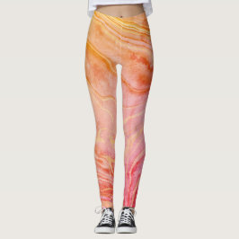 Leggings Mármol moderno de moda naranja