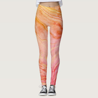 Leggings Mármol moderno de moda naranja