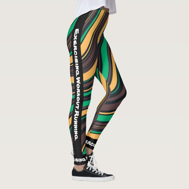 Leggings Marmol moderno personalizado l amarillo negro (Derecha)