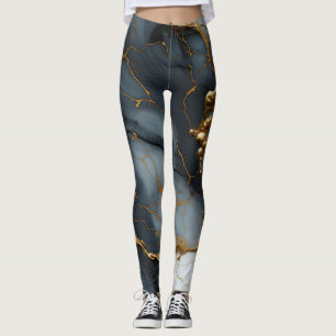 Leggings Mármol Onyx Humeante con Venas Doradas