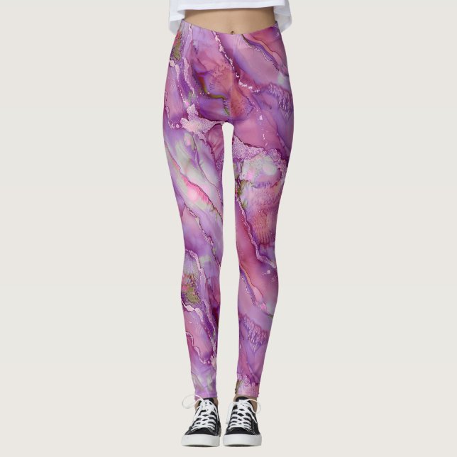 Leggings Mármol púrpura de ensueño (Anverso)