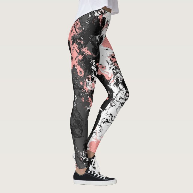 Leggings Mármol rosa, gris y blanco (Derecha)
