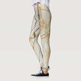 Leggings Mármol texturizado marrón y negro