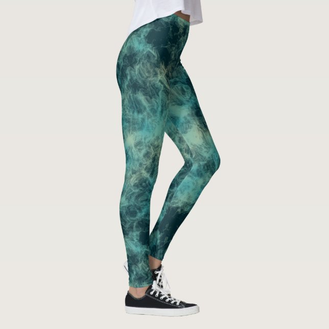 Leggings Mármol verde azulado (Derecha)