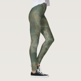 Leggings Mármol verde azulado y verde