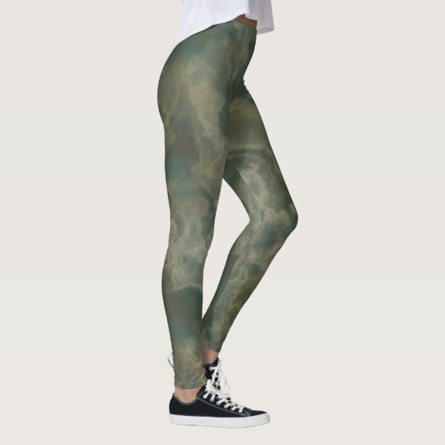 Leggings Mármol verde azulado y verde (Derecha)