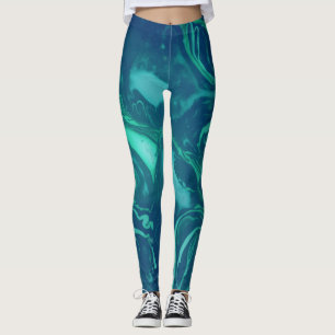 Leggings Mármol verde natural de la esmeralda