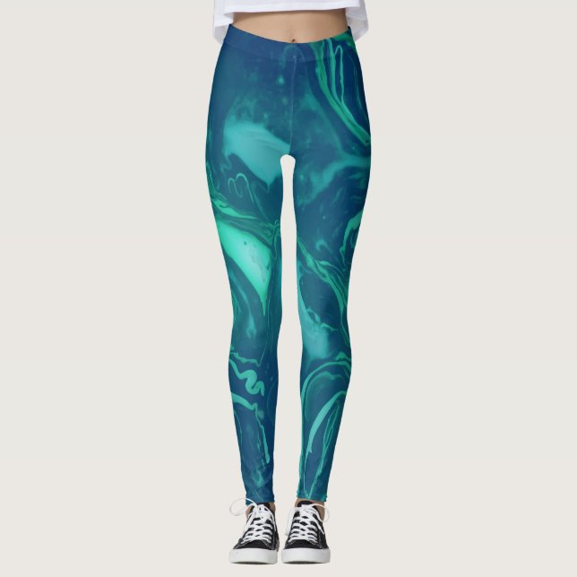 Leggings Mármol verde natural de la esmeralda (Anverso)