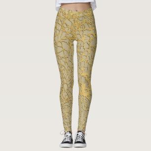 Leggings Mármoles de oro: Diseño de textura poco profundo