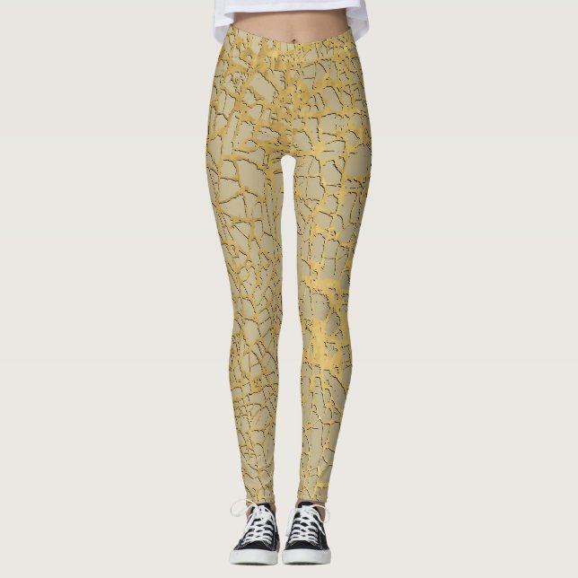 Leggings Mármoles de oro: Diseño de textura poco profundo (Anverso)