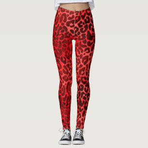 Leggings Maroon en los lugares del leopardo rojo