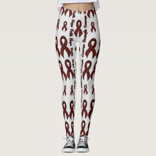 Leggings Maroon Hope Faith Fuerza Coraje...APS